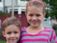 Photo of Violet (with her brother, Vince)